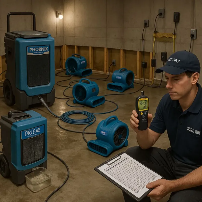 Structural Drying and Dehumidification process in Briscoe County, TX